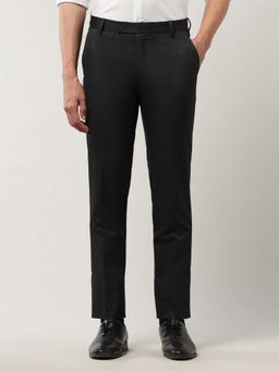 Arrow - Men Heathered Black Tailored Fit Trouser