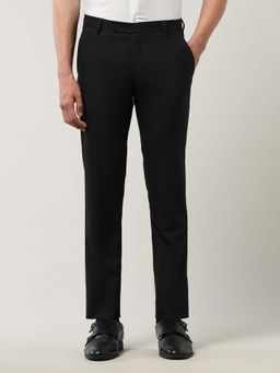 Arrow - Men Black Tailored Fit Dobby Weave Trouser