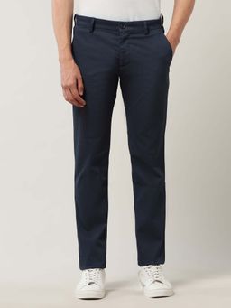Arrow Sports - Men Blue Textured Satin Trouser