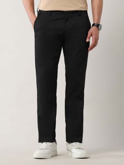 Arrow Sports - Men Black Satin Textured Trouser