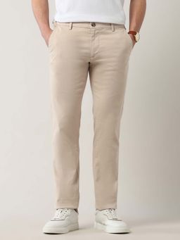 Arrow Sports - Men Beige Slim Fit Mid Rise Trouser