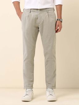 U.S. POLO ASSN. - Men Green Henry Tailored Fit Striped Trouser