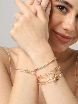 Sohi - Gold Plated Link Bracelet (Pack of 5)