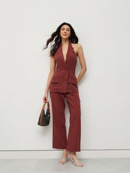 HOUSE OF S - Rust Halter Blazer Co-Ord (Set of 2)