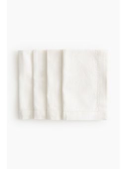 H&M - White 4-pack cotton napkins