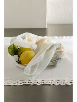 H&M - White Lace-trimmed cotton table runner