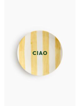 H&M - Yellow Text-motif porcelain medium plate