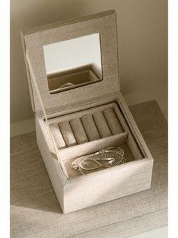 H&M - Beige Two-tier linen jewellery box