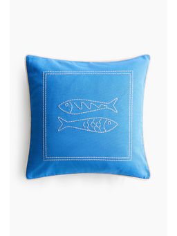 H&M - Blue Embroidery-motif cushion cover