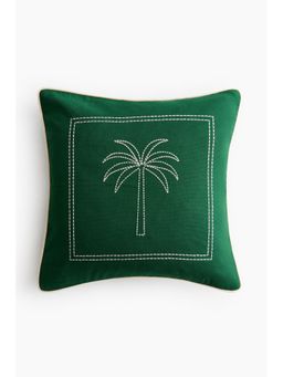 H&M - Green Embroidery-motif cushion cover