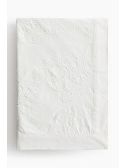 H&M - White Cotton-blend bedspread