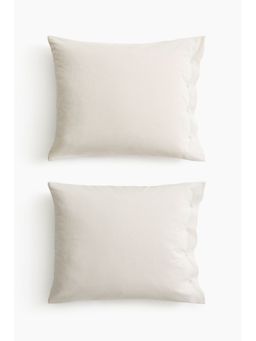 H&M - Beige 2-pack cotton pillowcases