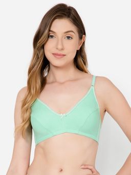 Clovia - Cotton Rich Solid Non-Padded Full Cup Wire Free Everyday Bra - Light Green