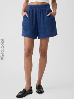 GAP - Women's Textured Elastic Waist Shorts