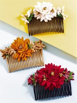 Accessher - Multi-Color Pack of 3 Acrylic Comb Indo Western Fancy Hair Pin