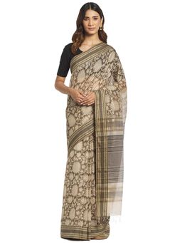 Fabindia - Cotton Silk Hand Block Printed Sari without Blouse
