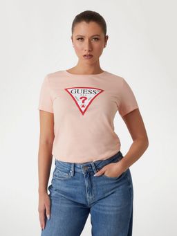 Guess - Women Pink Round Neck T-Shirt