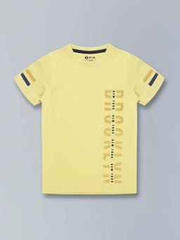 3PIN - Boys Yellow Round Neck Half Sleeves T-Shirt