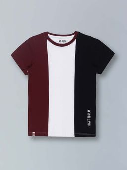 3PIN - Boys Multi-Color Crew Neck Half Sleeves T-Shirt