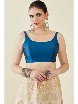 Soch - Women Turquoise Rayon Solid Blouse