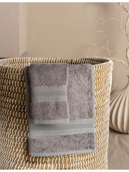 Ddecor Live Beautiful - Grey Ecofriendly 70% Bamboo with 650 GSM Hand Towel (M)