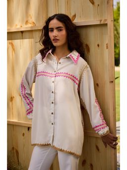 SHIAN - Off White Weave Grace Shirt