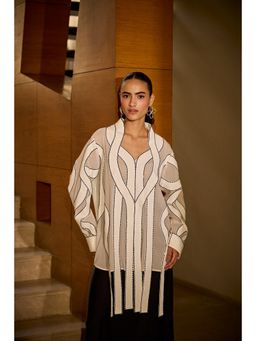 SHIAN - Cream Panel Adornment Top