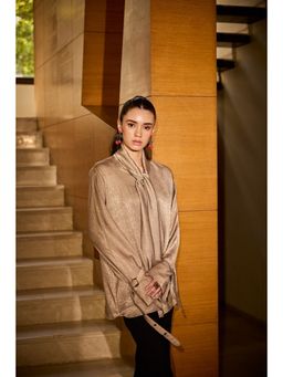 SHIAN - Gold Tassel Tie Up Top