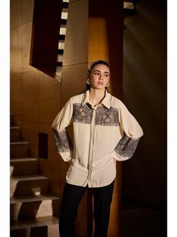 SHIAN - Cream Interlaced Work Shirt