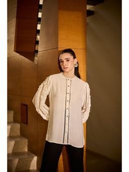 SHIAN - Ivory Flounce Shirt