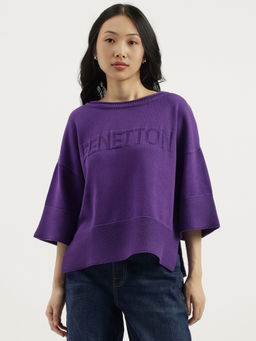 United Colors of Benetton - Purple Round Neck Knitted Top