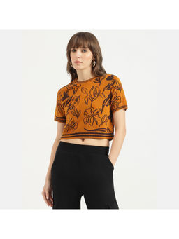 United Colors of Benetton - Round Neck Floral Crop Top