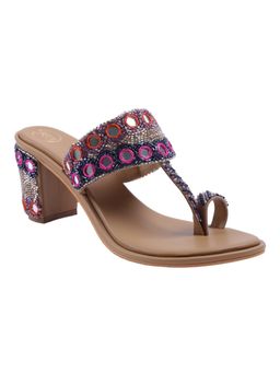 PREET KAUR - Shisha Multicolour Kolhapuri Block Heels