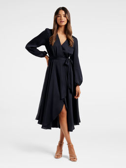 Forever New - Marilyn Petite Satin Wrap Midi Dress