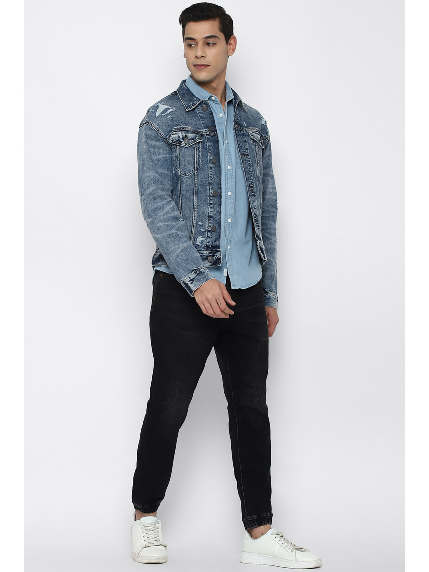 Buy American Eagle Men Blue Destroyed 