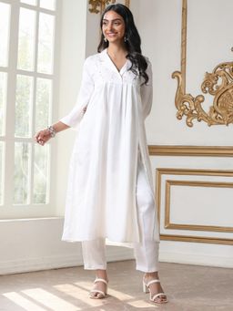 Swtantra - Womens White Lux Kurta