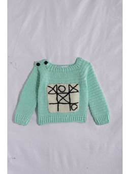 CHUTPUT - Blue Hand Knitted Crochet Sweater