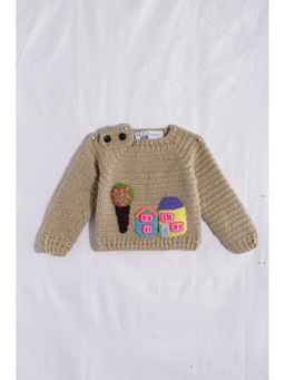 CHUTPUT - Beige Hand Knitted Crochet Sweater