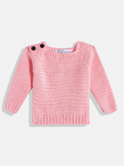 CHUTPUT - Pink Hand Knitted Crochet Sweater