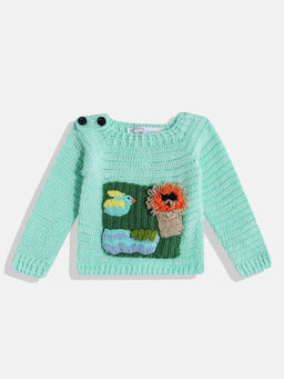 CHUTPUT - Blue Hand Knitted Crochet Sweater