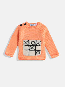 CHUTPUT - Peach Hand Knitted Crochet Sweater