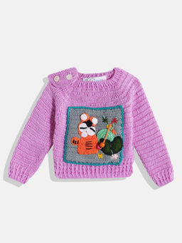 CHUTPUT - Lavender Hand Knitted Crochet Sweater