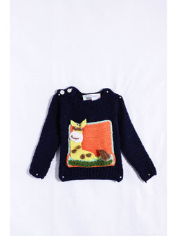 CHUTPUT - Navy Blue Hand Knitted Crochet Sweater