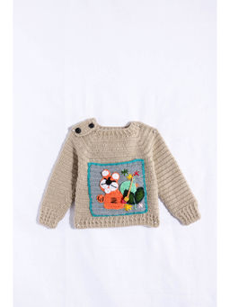 CHUTPUT - Beige Hand Knitted Crochet Sweater