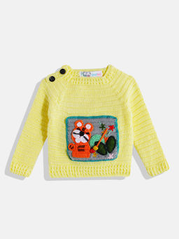 CHUTPUT - Yellow Hand Knitted Crochet Sweater
