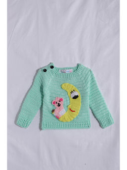 CHUTPUT - Blue Hand Knitted Crochet Sweater