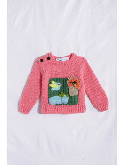 CHUTPUT - Pink Hand Knitted Crochet Sweater