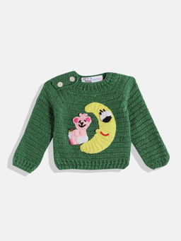 CHUTPUT - Green Hand Knitted Crochet Sweater