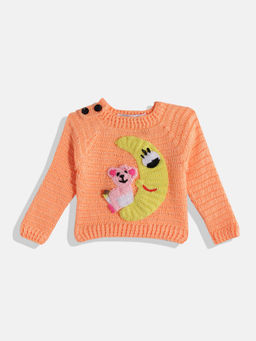CHUTPUT - Peach Hand Knitted Crochet Sweater