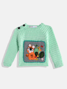 CHUTPUT - Blue Hand Knitted Crochet Sweater